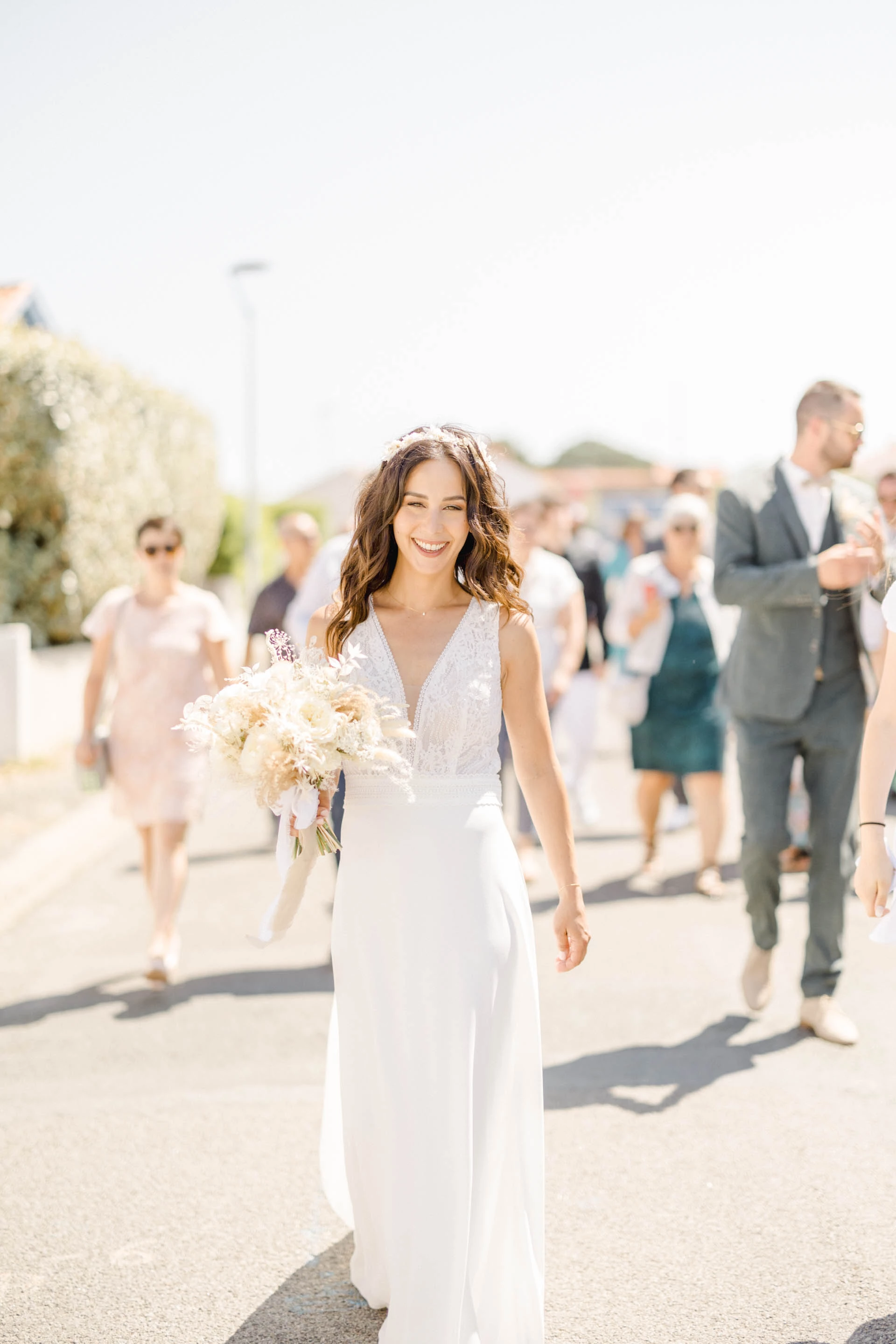 robe beige gris marron mariage
